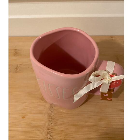Rae Dunn KISSES & HUGS Pink Mug - Double Sided - Picture 4 of 5